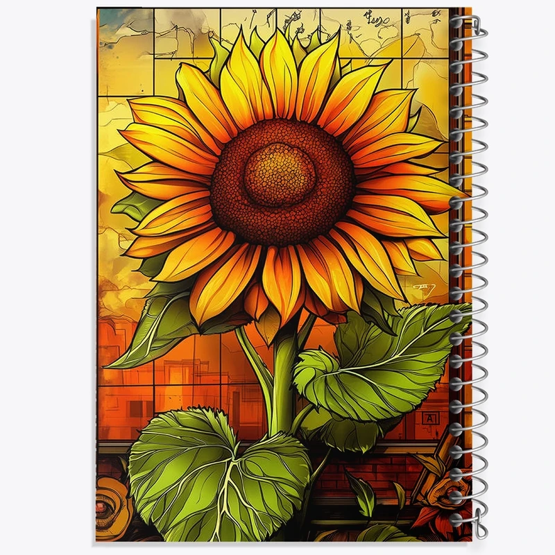 دفتر طراحی 50 برگ خندالو طرح گل آفتابگردان کد N1967
