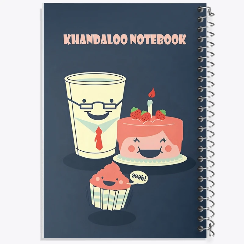 دفتر ژورنال نویسی 50 برگ خندالو مدل نقطه ای طرح کیک و کاپ کیک کیوت کد N7379