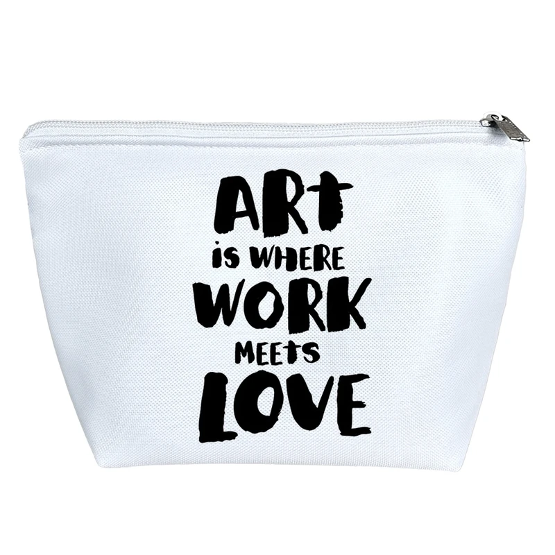 کیف لوازم آرایش دخترانه خندالو مدل Art Is Where Work Meets Love کد H2208