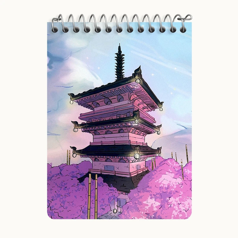 دفتر یادداشت 50 برگ خندالو طرح خانه ژاپنی کد N8677