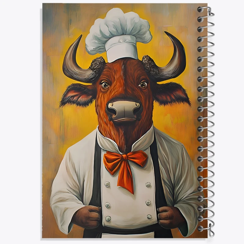 دفتر طراحی 50 برگ خندالو طرح گاو سرآشپز کد F11653