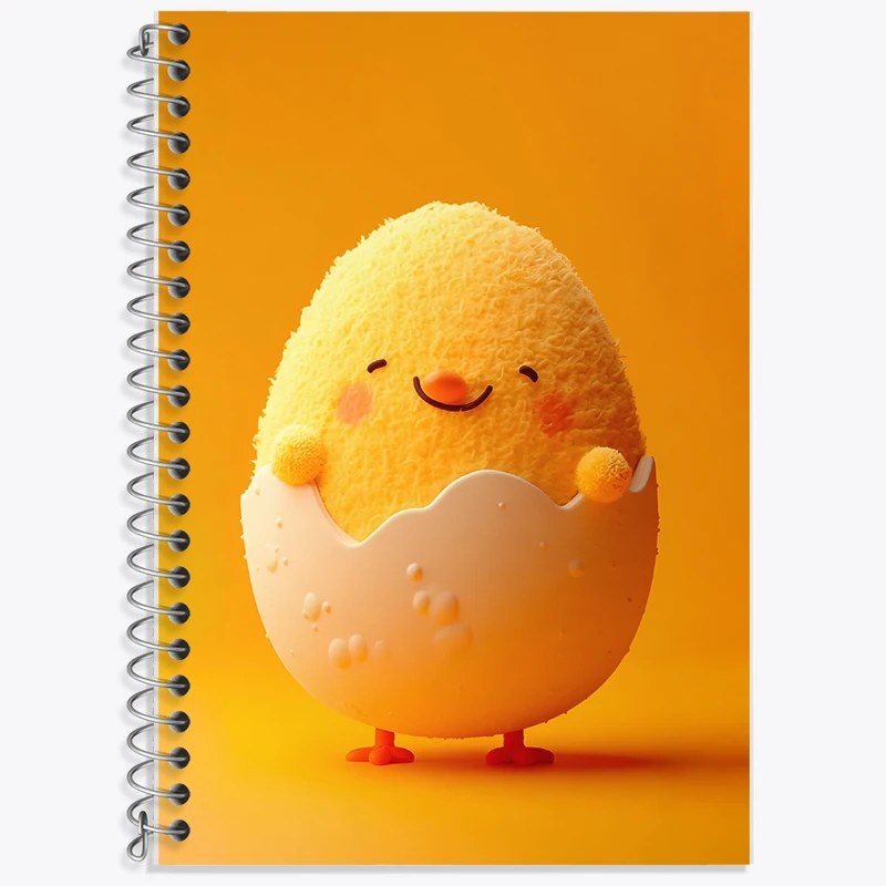 دفتر زبان 50 برگ خندالو مدل سه خط طرح جوجه کیوت کد F11416