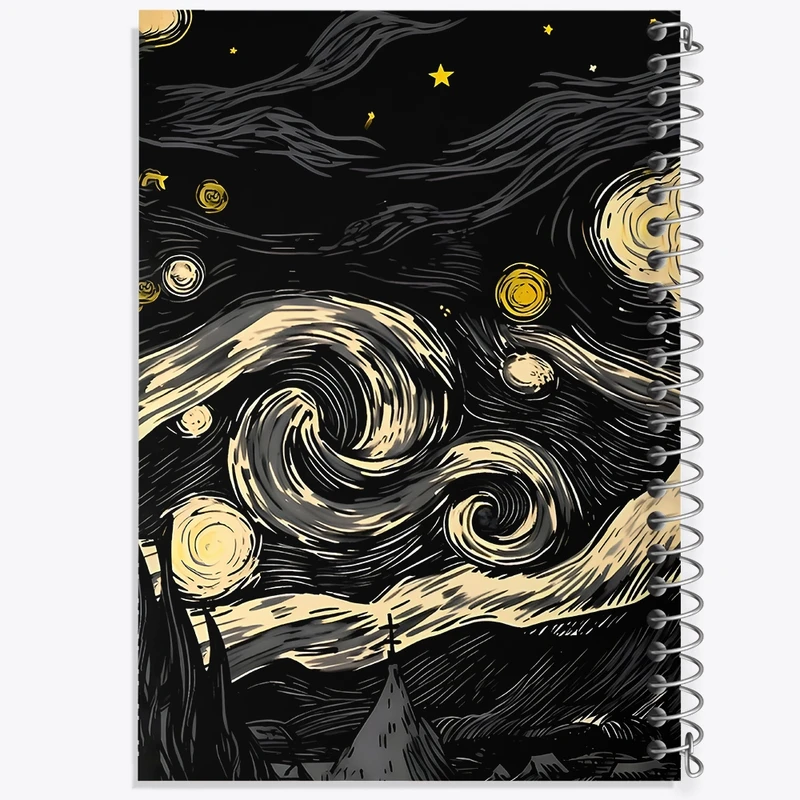 دفتر شطرنجی 50 برگ خندالو طرح شب پر ستاره کد F4285