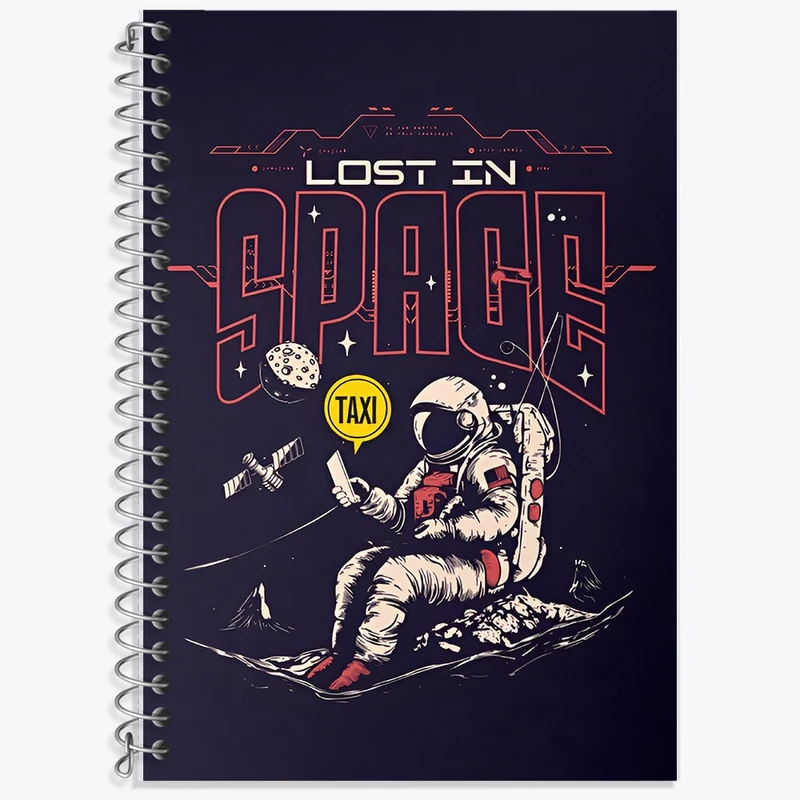 دفتر زبان 50 برگ خندالو مدل سه خط طرح فضانورد کد F11056