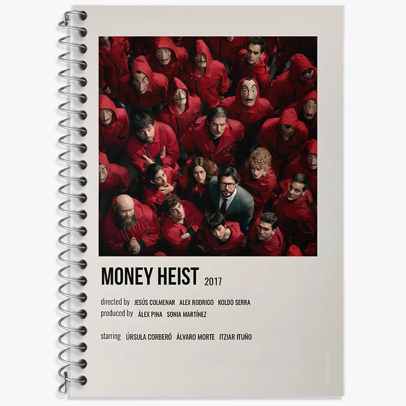 دفتر زبان دوخط 50 برگ خندالو طرح خانه کاغذی (Money Heist) کد F13318
