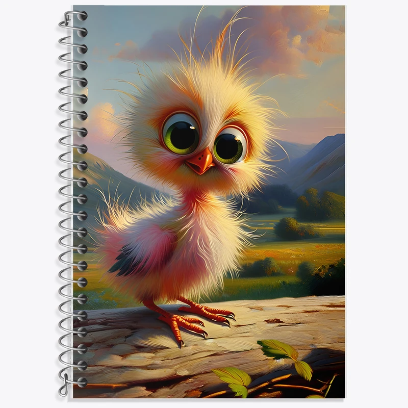 دفتر زبان 50 برگ خندالو مدل دو خط طرح جوجه کد F11580