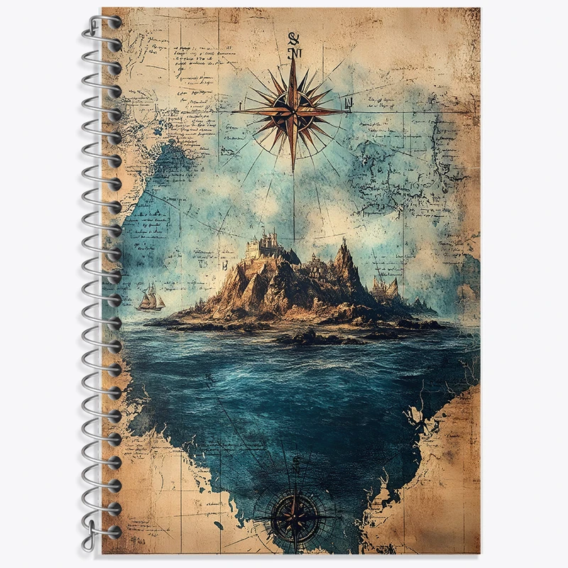 دفتر نت موسیقی 50 برگ خندالو طرح نقشه اقیانوس کد F13796