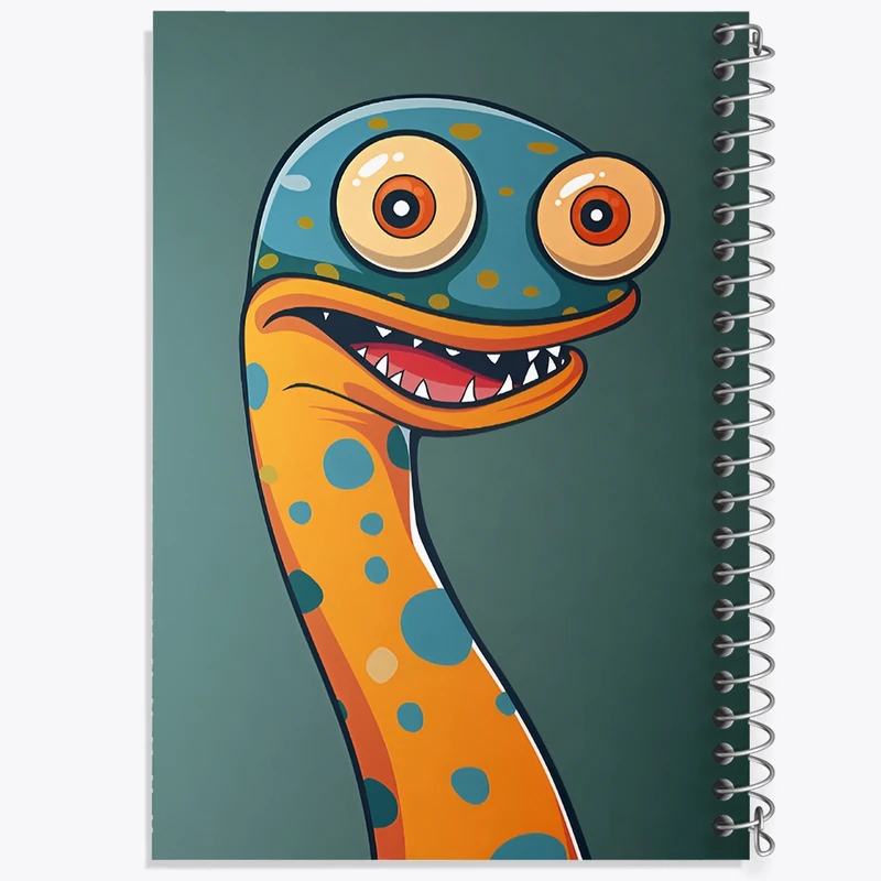 دفتر ژورنال نویسی 50 برگ خندالو مدل نقطه ای طرح هیولا کد F10521