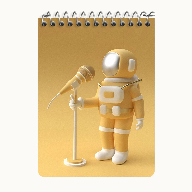 دفتر یادداشت 50 برگ خندالو طرح فضانورد خواننده کد N6778