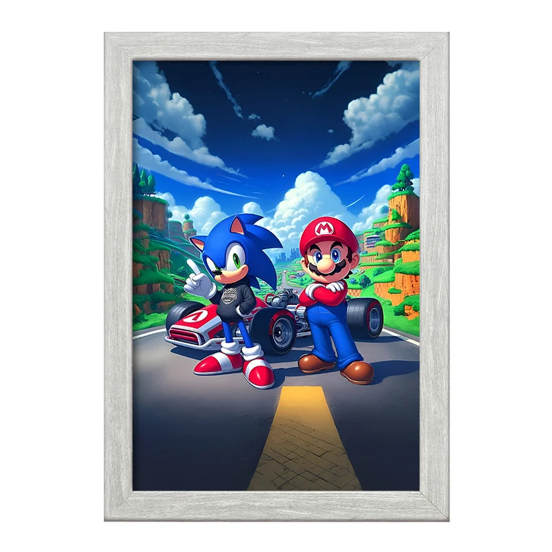 تابلو خندالو طرح سونیک و سوپر ماریو کد F6253