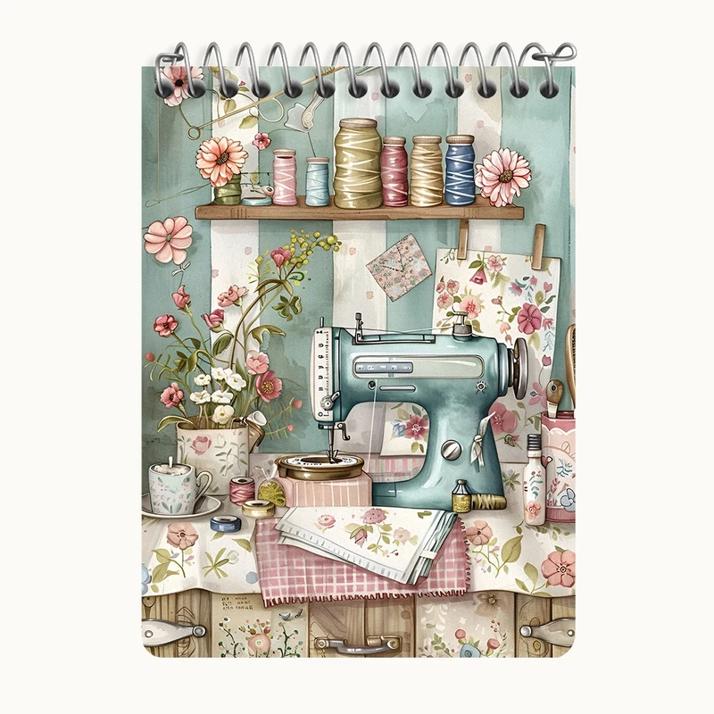 دفتر یادداشت 50 برگ خندالو طرح چرخ خیاطی کد N2007