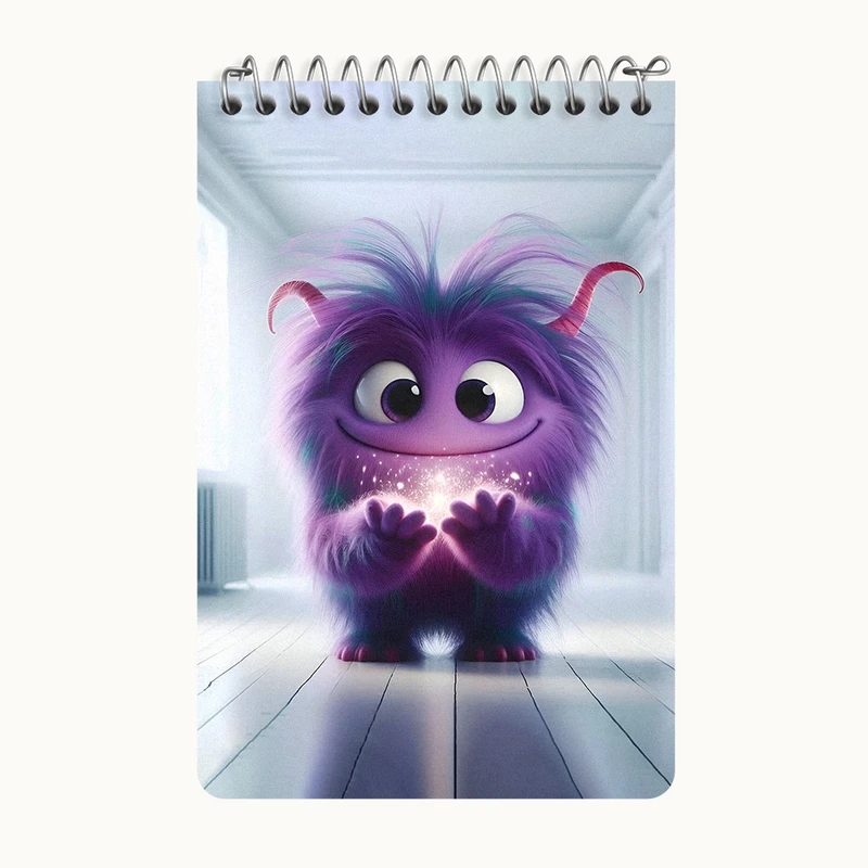 دفتر یادداشت 50 برگ خندالو طرح هیولای کیوت کد F6419