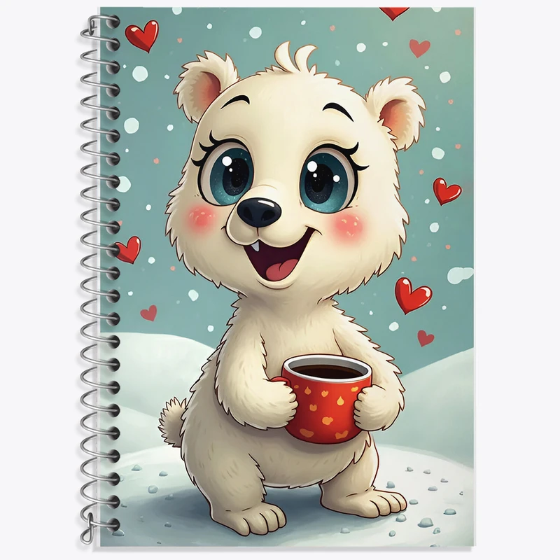 دفتر زبان 50 برگ خندالو مدل دو خط طرح خرس کد F9493