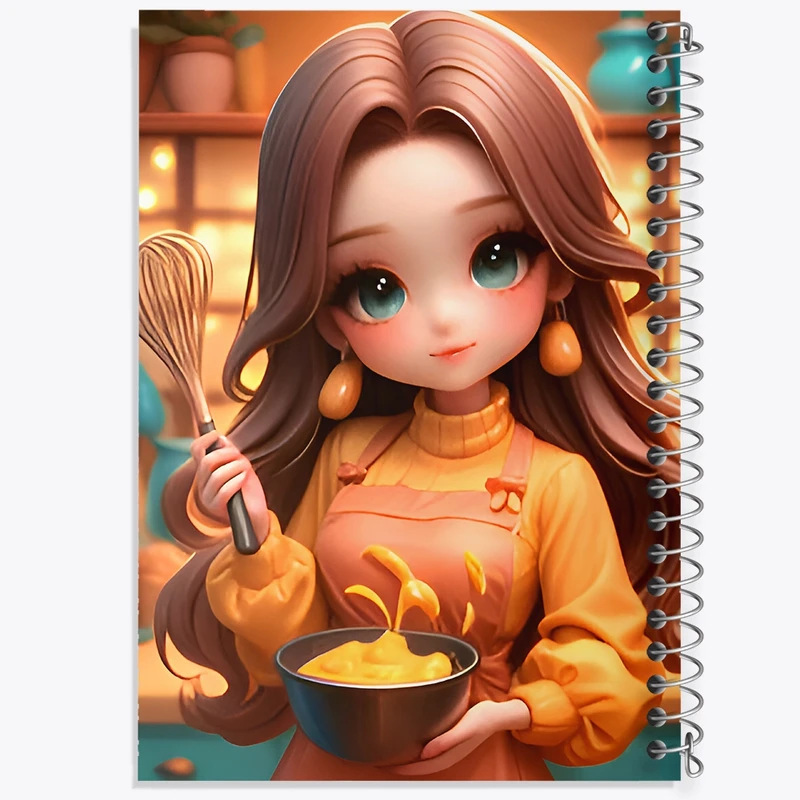 دفتر لیست خرید 50 برگ خندالو طرح دختر شیرینی پز کد F9555