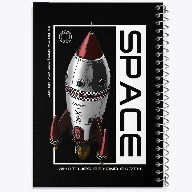 دفتر طراحی 50 برگ خندالو طرح فضایی کد F11059