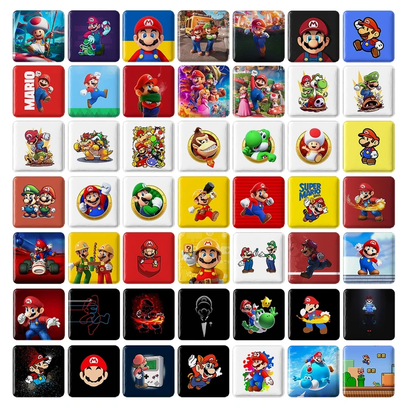 مگنت خندالو طرح سوپر ماریو Super Mario کد 144 مدل مربعی مجموعه 49 عددی