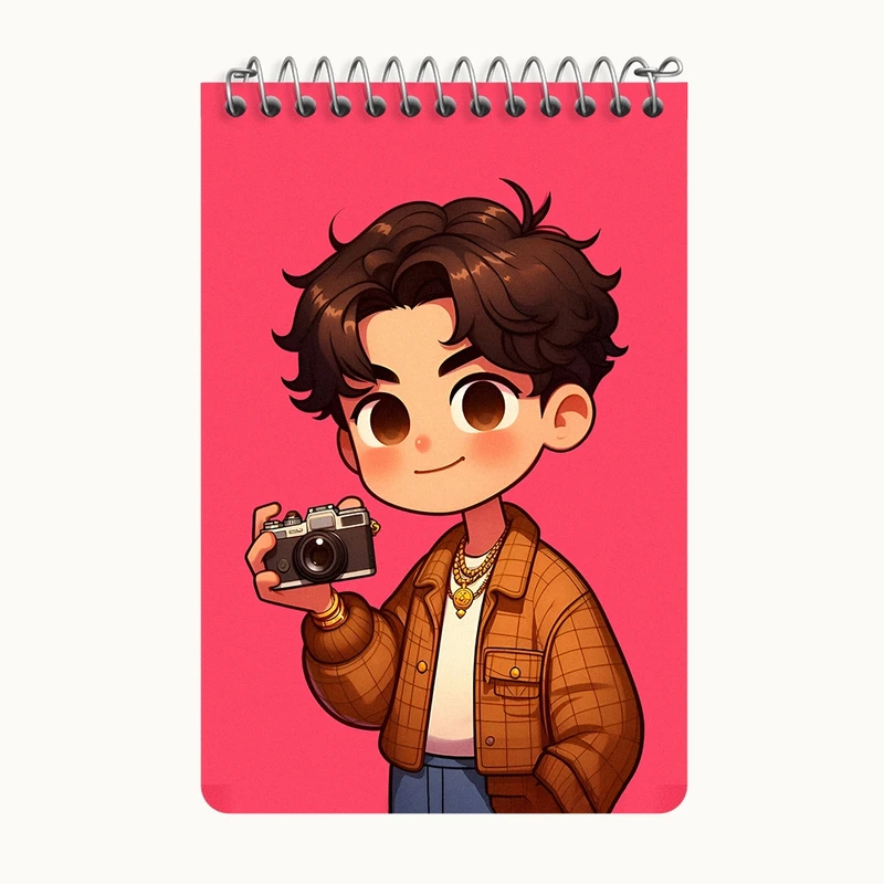 دفتر یادداشت 50 برگ خندالو طرح پسر عکاس کد F8011