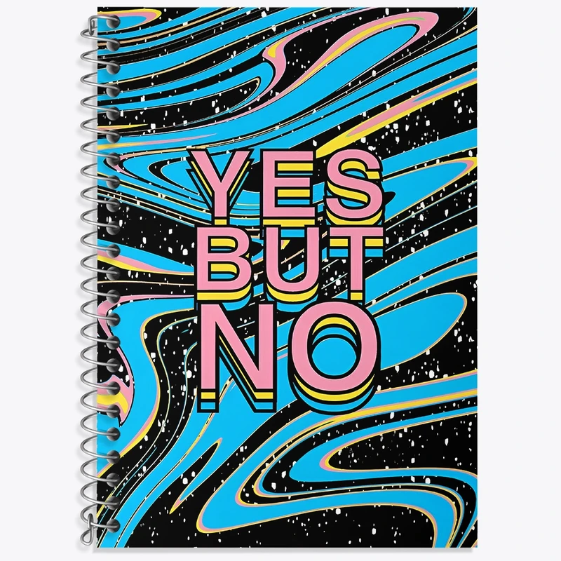 دفتر زبان 50 برگ خندالو مدل سه خط طرح Yes But No کد F4073