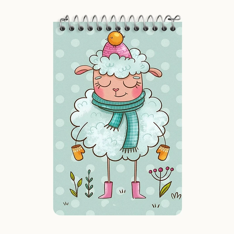 دفتر یادداشت 50 برگ خندالو طرح گوسفند بامزه کد F8359