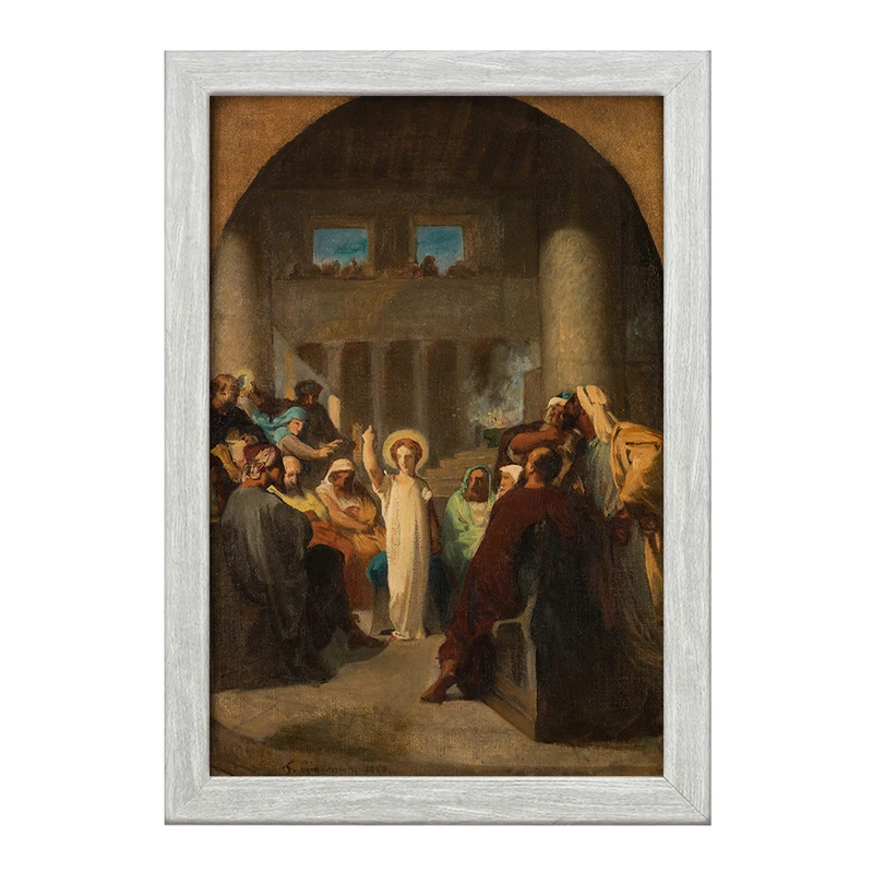 تابلو خندالو طرح نقاشی عیسی در میان پزشکان اثر فلیکس هانری جاکوموتی کد F12244