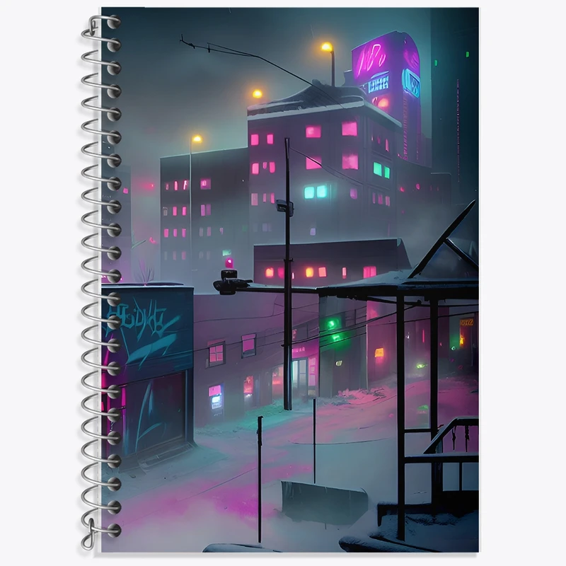 دفتر لغت 50 برگ خندالو طرح منظره شهری کد F8906