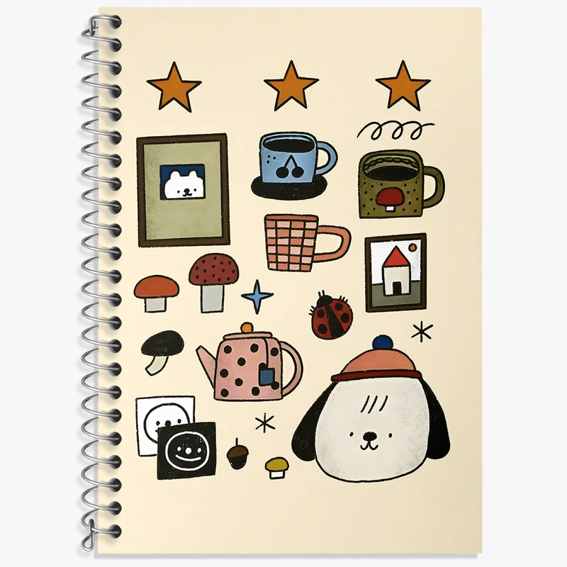 دفتر زبان 50 برگ خندالو مدل سه خط طرح سگ کد N7012