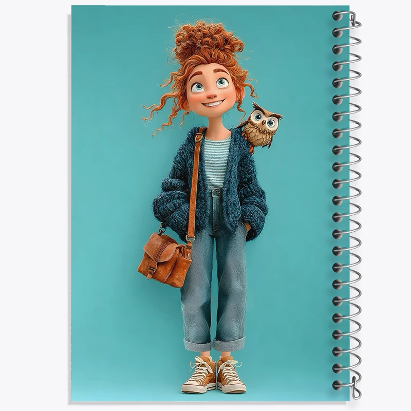 دفتر مشق 50 برگ خندالو طرح دخترانه بامزه کد N8367