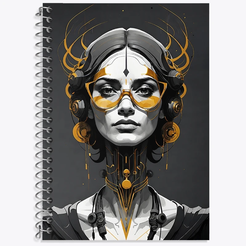 دفتر زبان 50 برگ خندالو مدل سه خط طرح ربات کد F4664