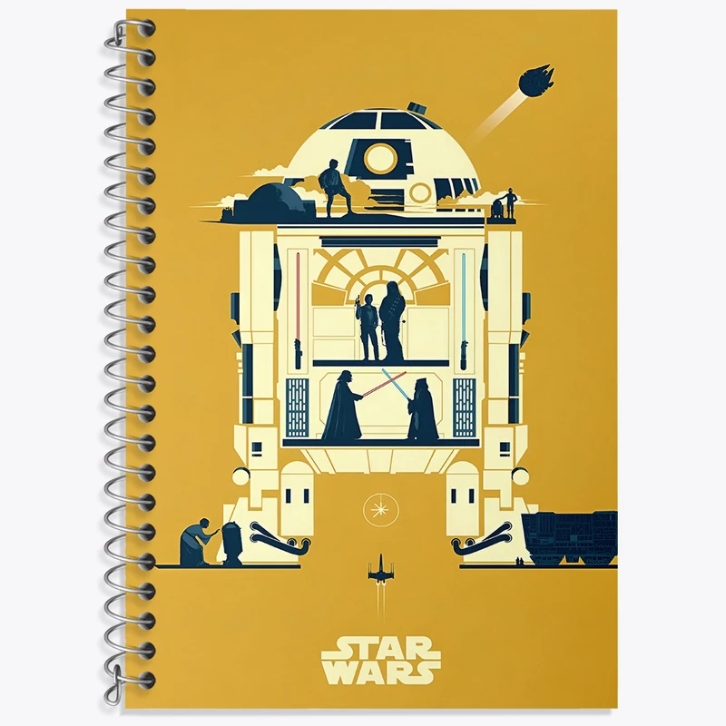 دفتر زبان دوخط 50 برگ خندالو طرح جنگ ستارگان کد F4678