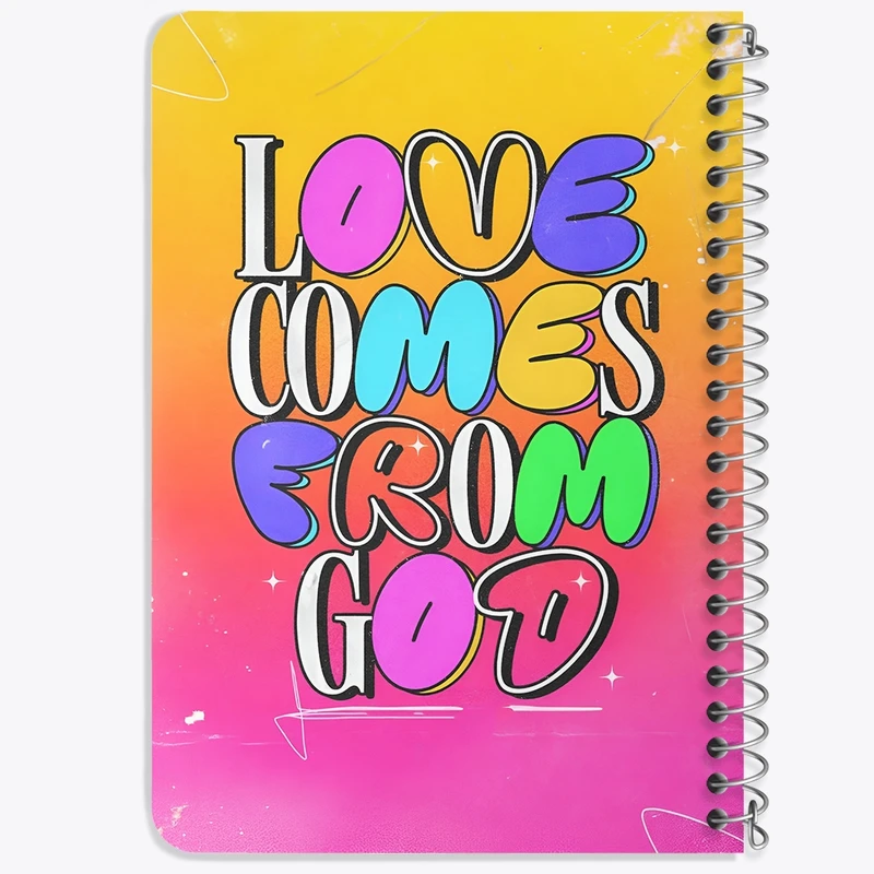 دفتر یادداشت 50 برگ خندالو طرح Love Comes From God کد F4945