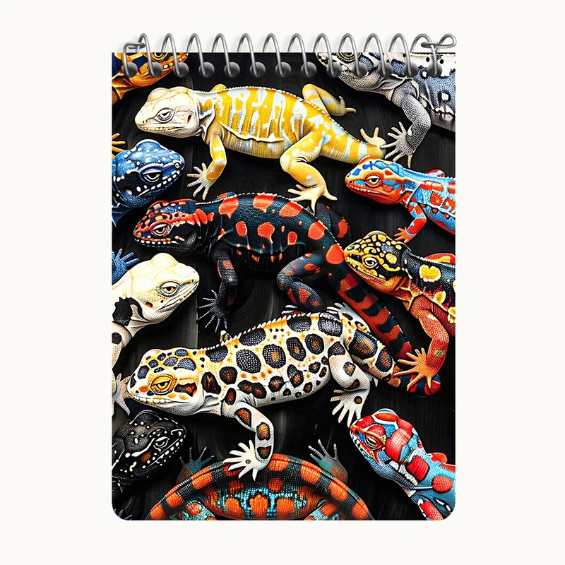 دفتر یادداشت 50 برگ خندالو طرح مارمولک (Zentangle) کد N8053