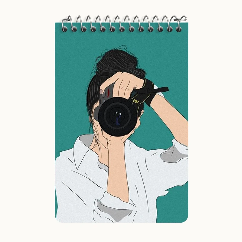 دفتر یادداشت 50 برگ خندالو طرح دختر عکاس کد F3154