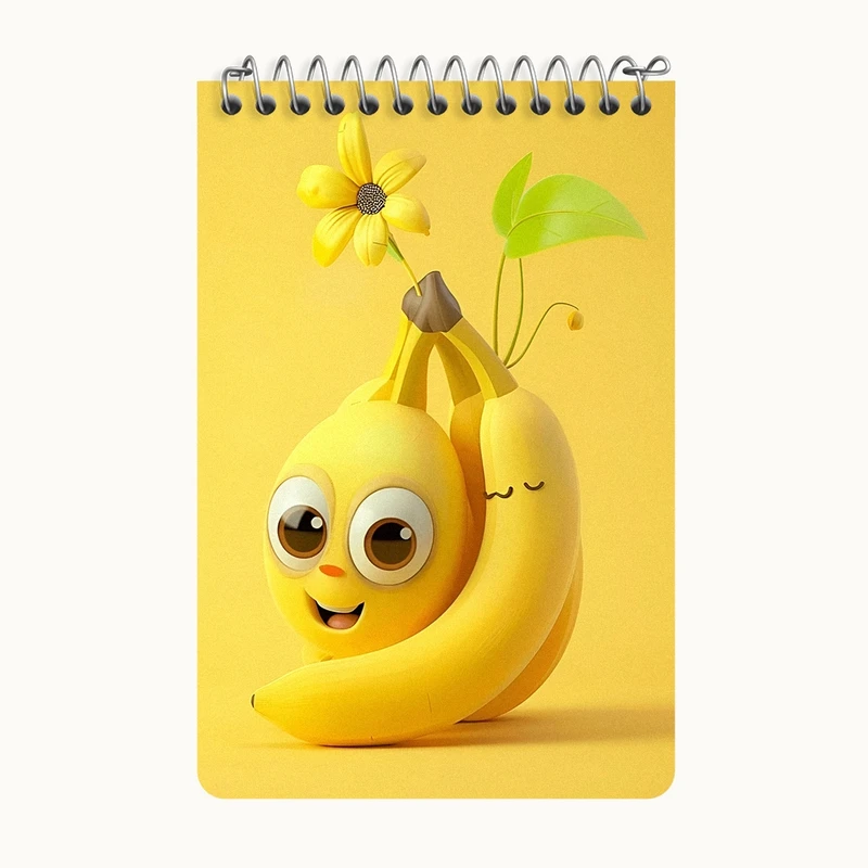 دفتر یادداشت 50 برگ خندالو طرح موز و لیموی کیوت کد F7293