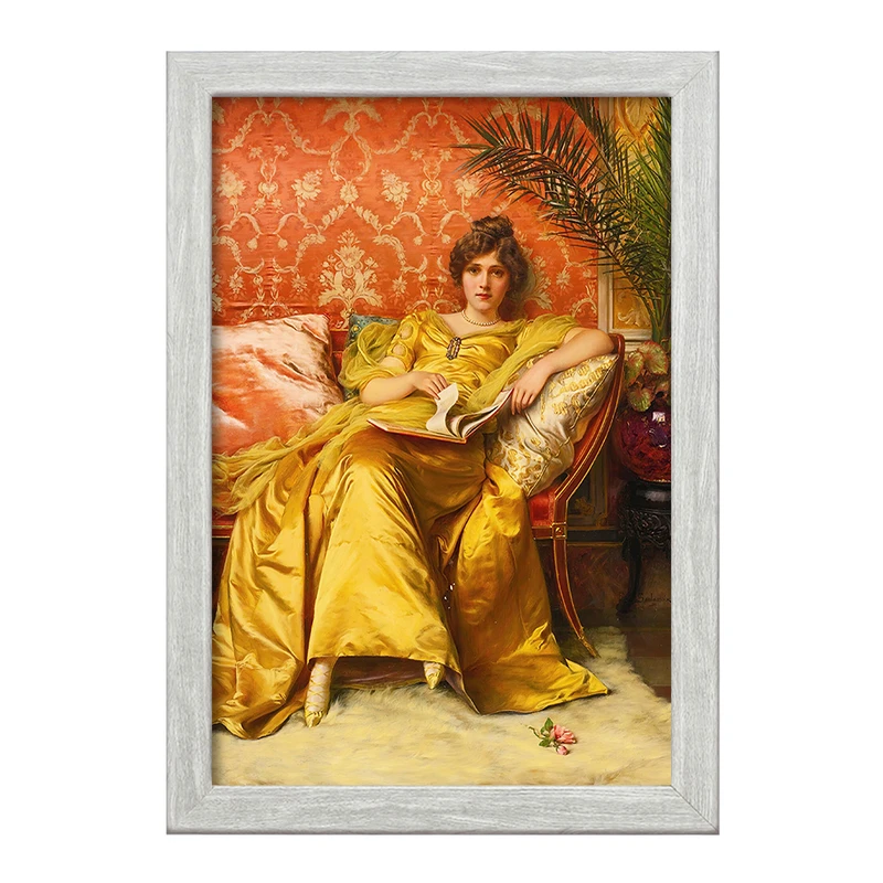 تابلو خندالو طرح نقاشی گل رز اثر فردریک سولاکروا کد F12186