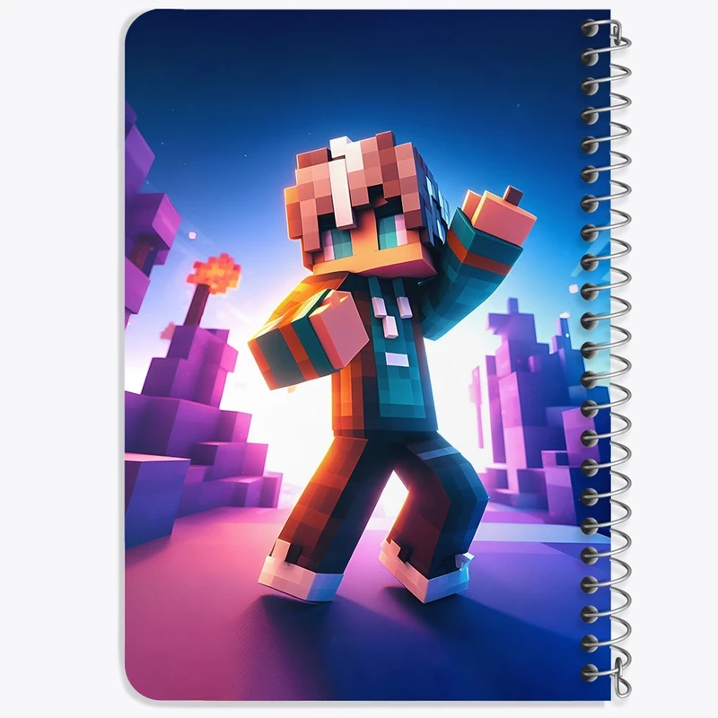 دفتر یادداشت 50 برگ خندالو طرح ماینکرافت (Minecraft) کد F3535