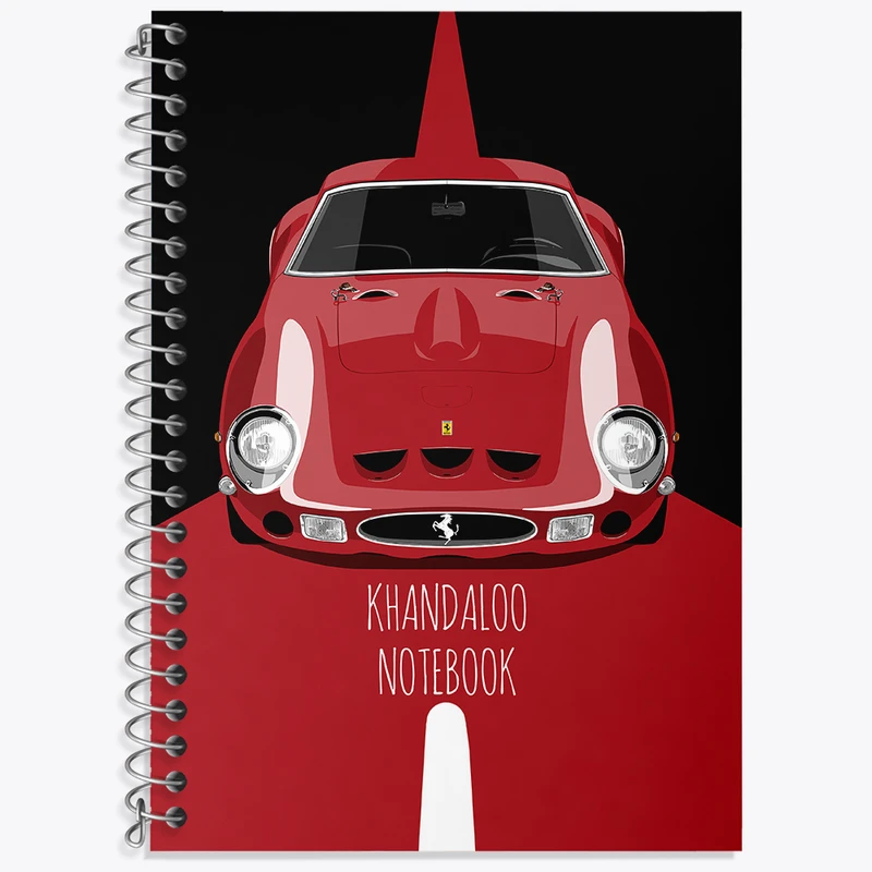 دفتر زبان 50 برگ خندالو مدل دو خط طرح ماشین اسپرت کد N8270