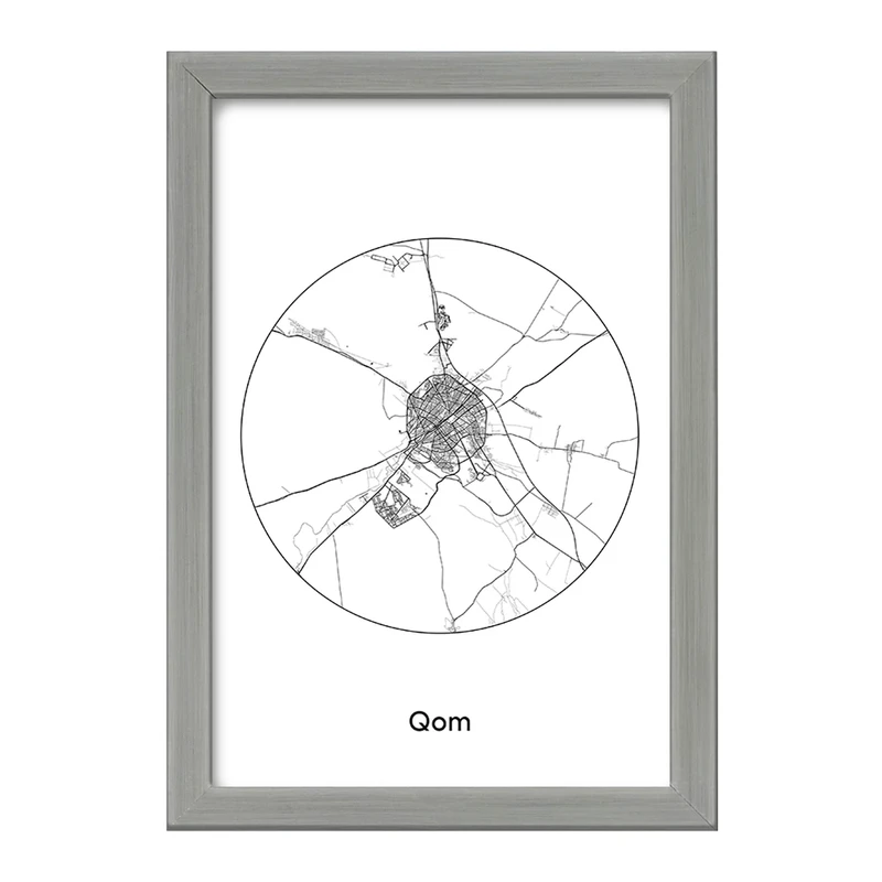 تابلو خندالو طرح نقشه شهر قم کد F1706