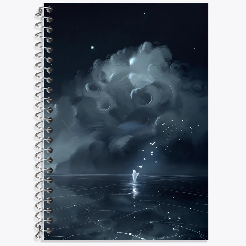 دفتر زبان 50 برگ خندالو مدل دو خط طرح دریا کد F11178