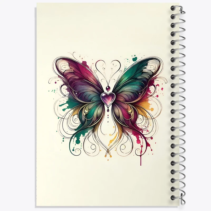 دفتر ژورنال نویسی 50 برگ خندالو مدل نقطه ای طرح پروانه کد N6748