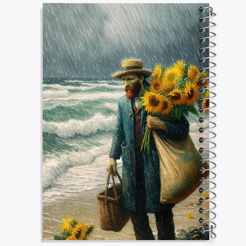 دفتر مشق 50 برگ خندالو طرح ونسان ونگوگ کد F8777