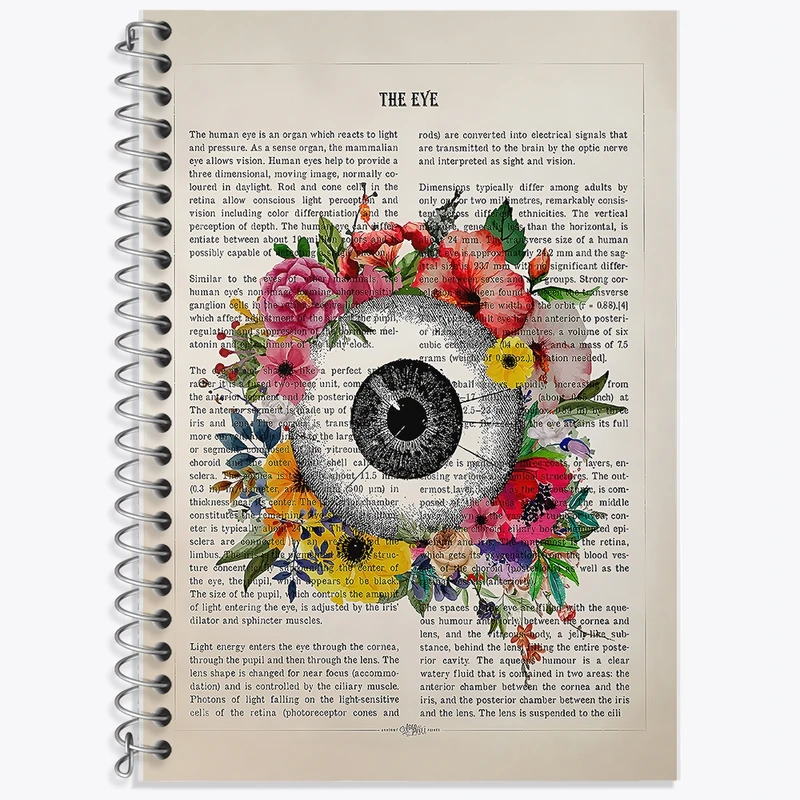 دفتر زبان 50 برگ خندالو مدل سه خط طرح چشم (Eye) کد F14046