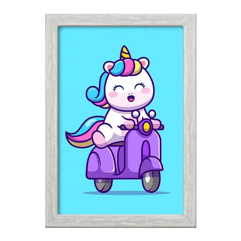 تابلو خندالو طرح اسب تک شاخ یونیکورن  کد 3824