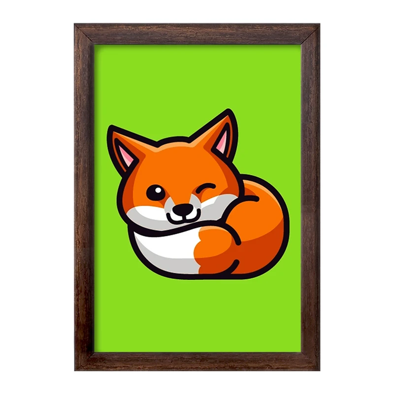 تابلو خندالو طرح حیوانات بامزه روباه کد 28183