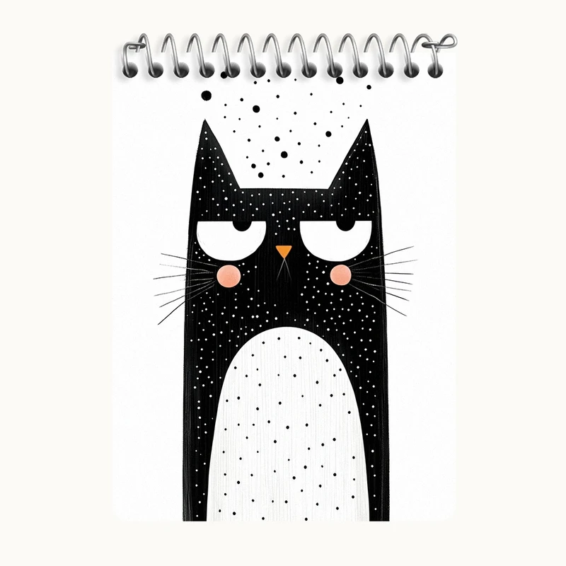 دفتر یادداشت 50 برگ خندالو طرح گربه پوکر فیس کد N5363