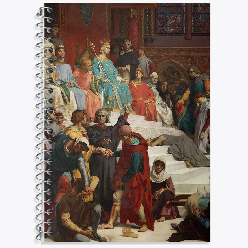 دفتر زبان 50 برگ خندالو مدل سه خط طرح نقاشی سنت لوئیس اجرای عدالت اثر الکساندر کابانل کد F12170