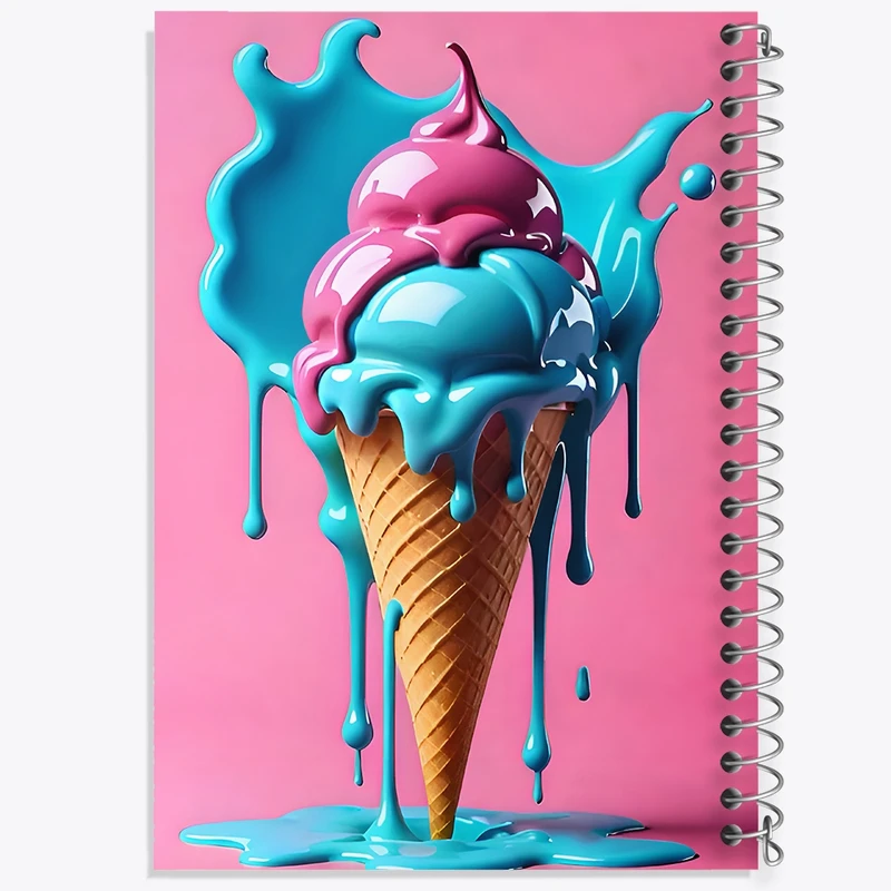 دفتر ژورنال نویسی 50 برگ خندالو مدل نقطه ای طرح بستنی کد F9571