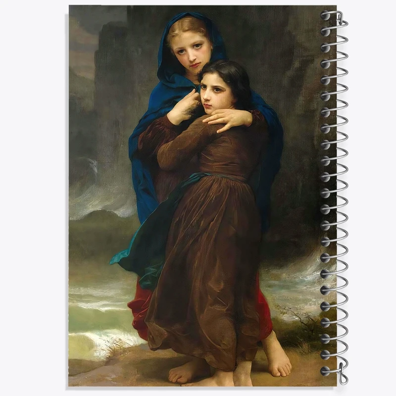 دفتر طراحی 50 برگ خندالو طرح نقاشی طوفان اثر ویلیام بوگرو کد F12504