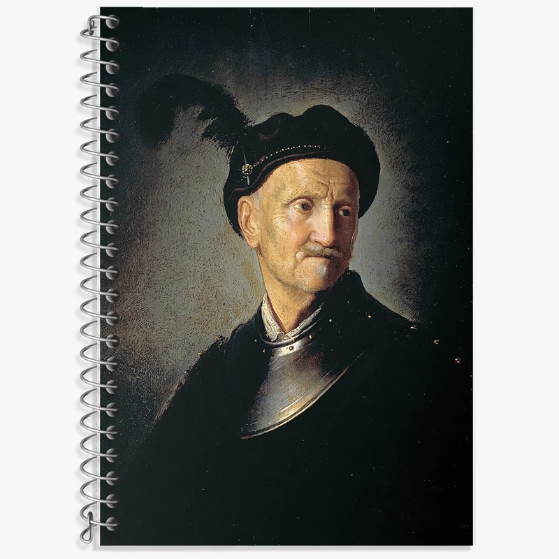 دفتر لغت 50 برگ خندالو طرح نقاشی مرد زره پوش اثر رامبراند کد F12189