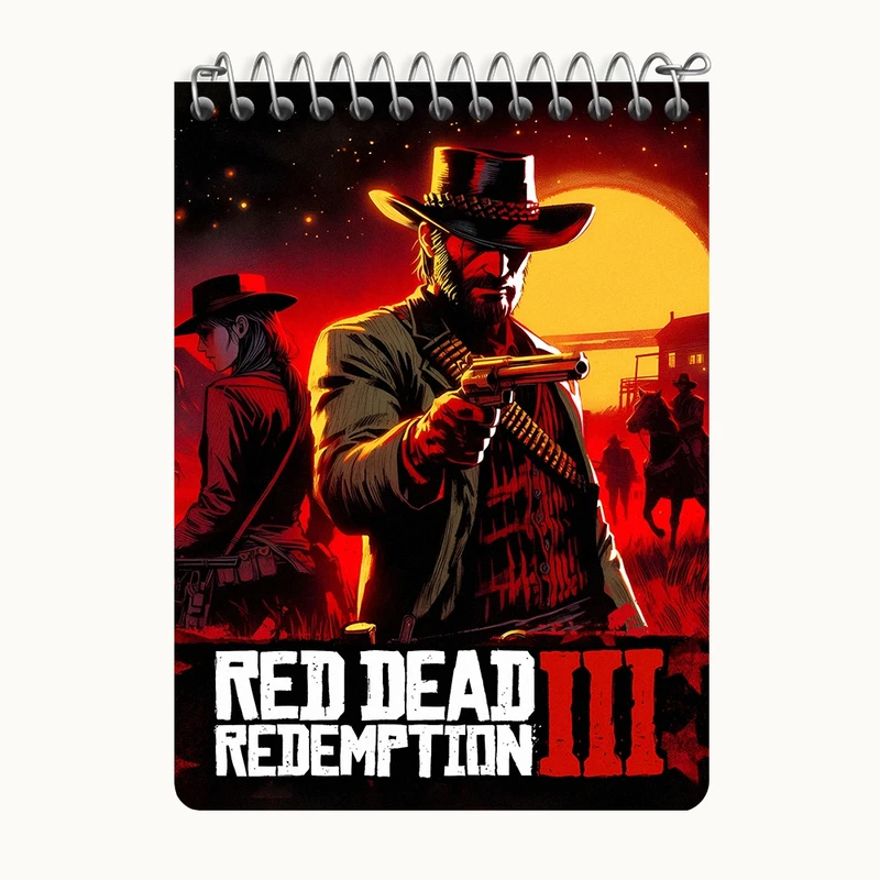 دفتر یادداشت 50 برگ خندالو طرح رد دد (Red Dead) کد N4970