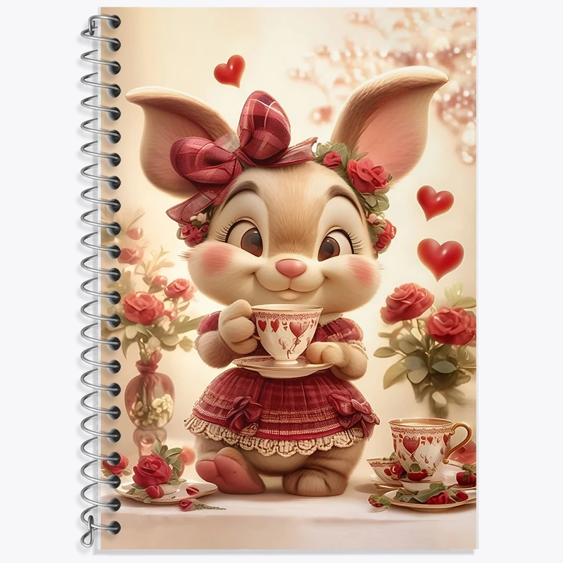 دفتر زبان 50 برگ خندالو مدل سه خط طرح خرگوش کیوت کد F11110